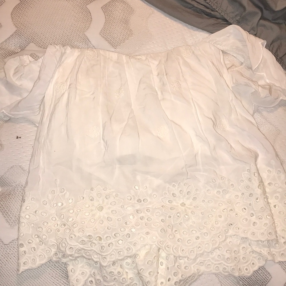 White Off-Shoulder Francesca’s Top